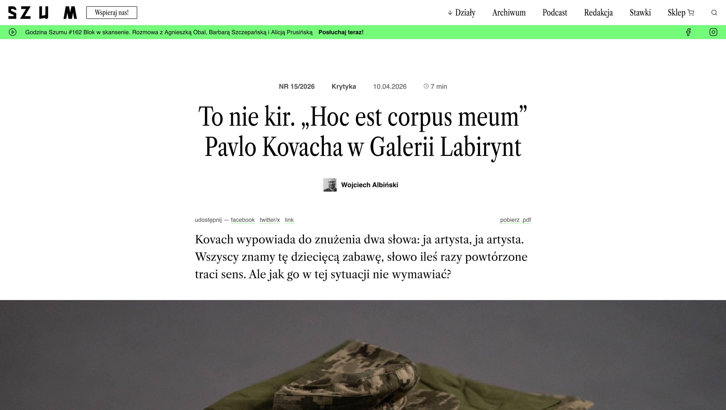 To nie kir. „Hoc est corpus meum” Pavlo Kovacha w Galerii Labirynt